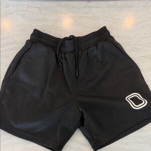 Kid’s Overtime Black Athletic Mesh Shorts with Elastic Waist